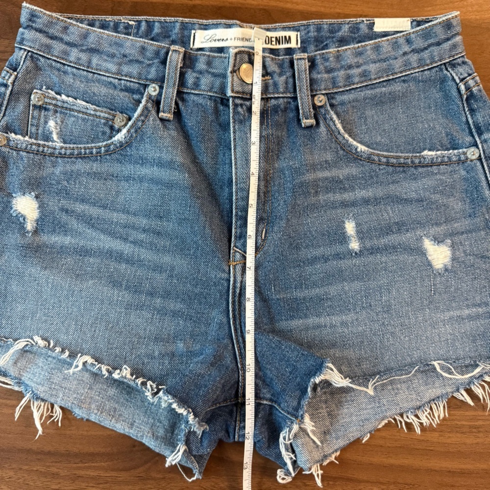 Lovers + Friends The Jack High Waisted Denim Shorts size 28 in Las Palmas - Picture 11 of 12